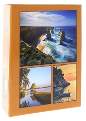 Album kieszeniowy 100 zdjęć 10x15 pomarańczowy z widokami