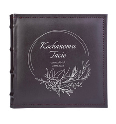 Elegancki album z ekoskóry na 200 zdjęć 10x15 SONORA brązowy, personalizacja Dzień Taty