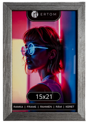 Ramka na zdjęcie 15x21 drewniana ALPINA stare srebro