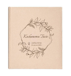 Album tradycyjny 100 stron białych Mustang Beige, personalizacja Dzień Taty