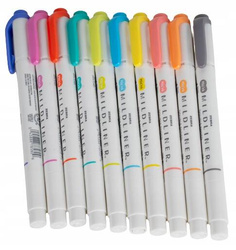 Zakreślacze Zebra Mildliner różne kolory 10 sztuk