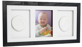 Potrójna ramka na zdjęcie 10x15 i odcisk bobasa czarna