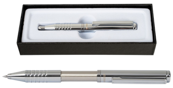Długopis metalowy srebrny z czarnym etui