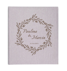 Album tradycyjny Mustang Grey 100 czarnych stron, personalizacja Ślub